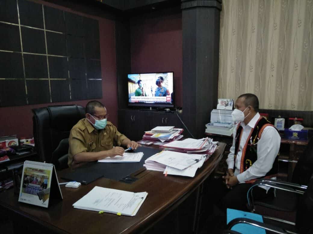 Kepala BNNK Sanggau Koordinasi dengan Sekretaris Daerah Kabupaten Sanggau terkait Inpres Nomor 2 Tahun 2020.